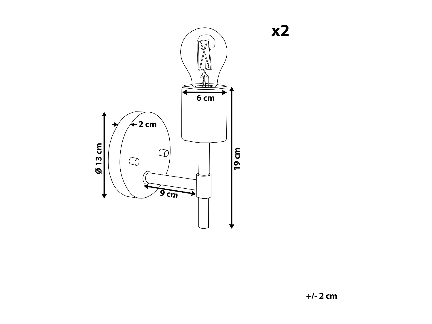Lot de 2 lampes murales ARMERIA Métal Argenté