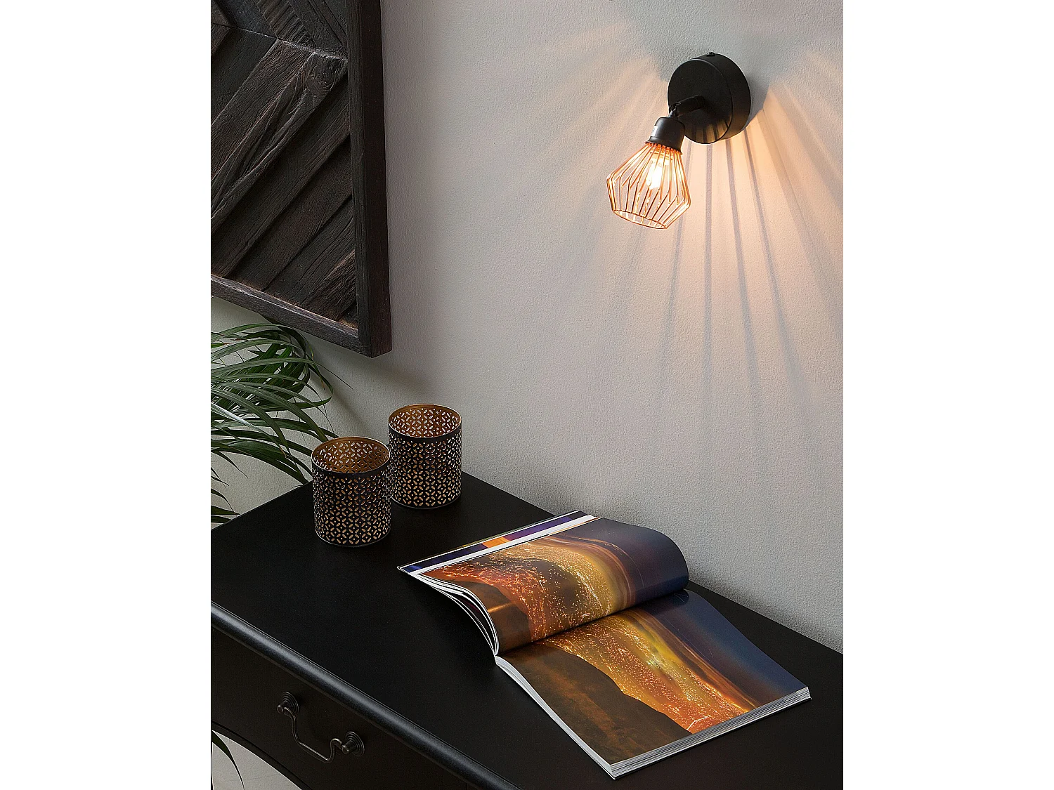 Zestaw 2 lamp spot VOLGA Regulowana Metal Czarny