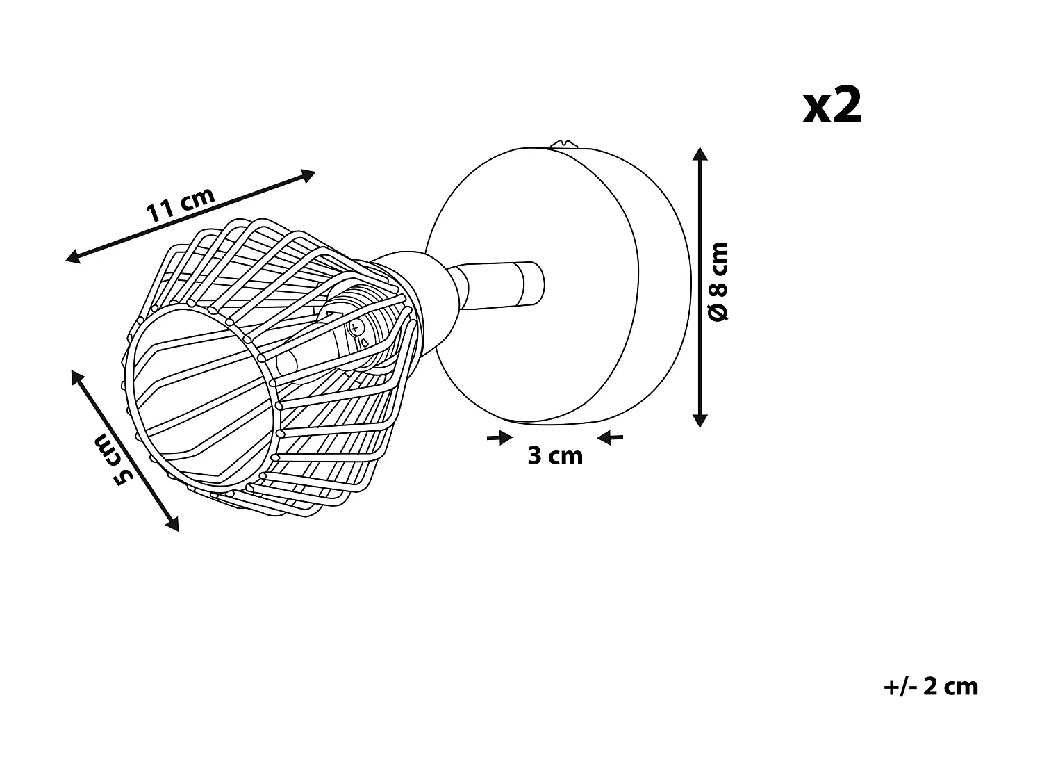 Zestaw 2 lamp spot VOLGA Regulowana Metal Czarny