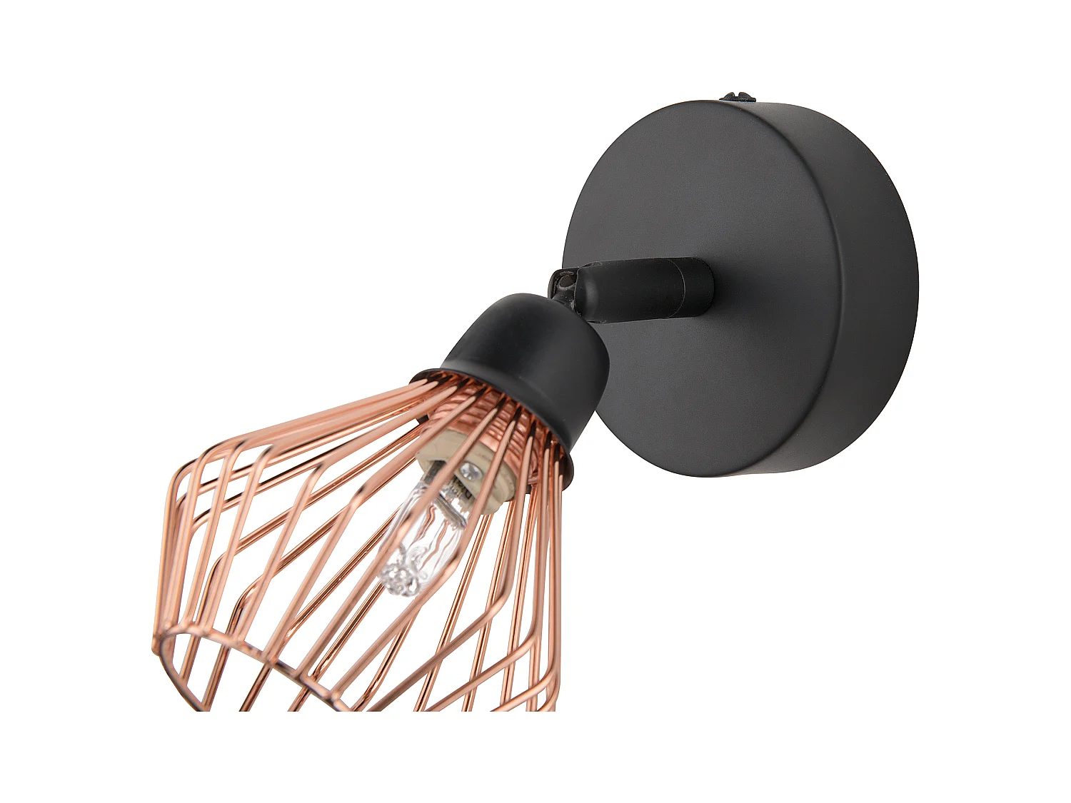 Klassische und elegante Wandlampe schwarz/kupfer 2er Set Volga