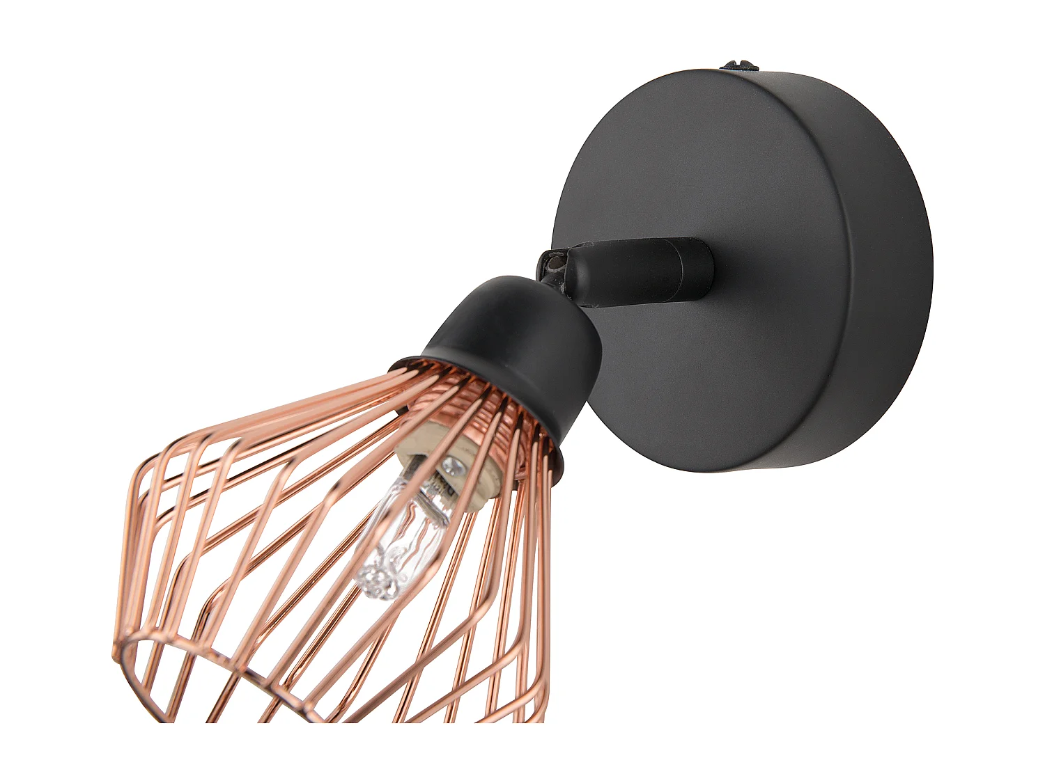 Klassische und elegante Wandlampe schwarz/kupfer 2er Set Volga