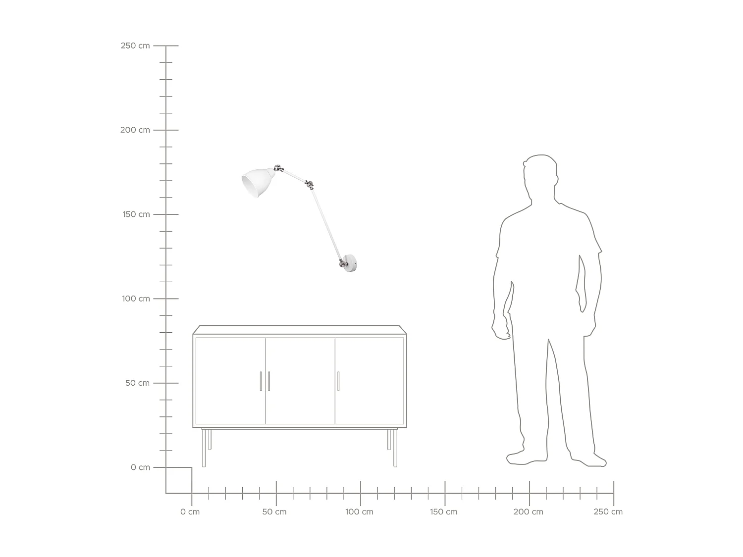 Applique MISSISSIPPI Regolabile Metallo Bianco