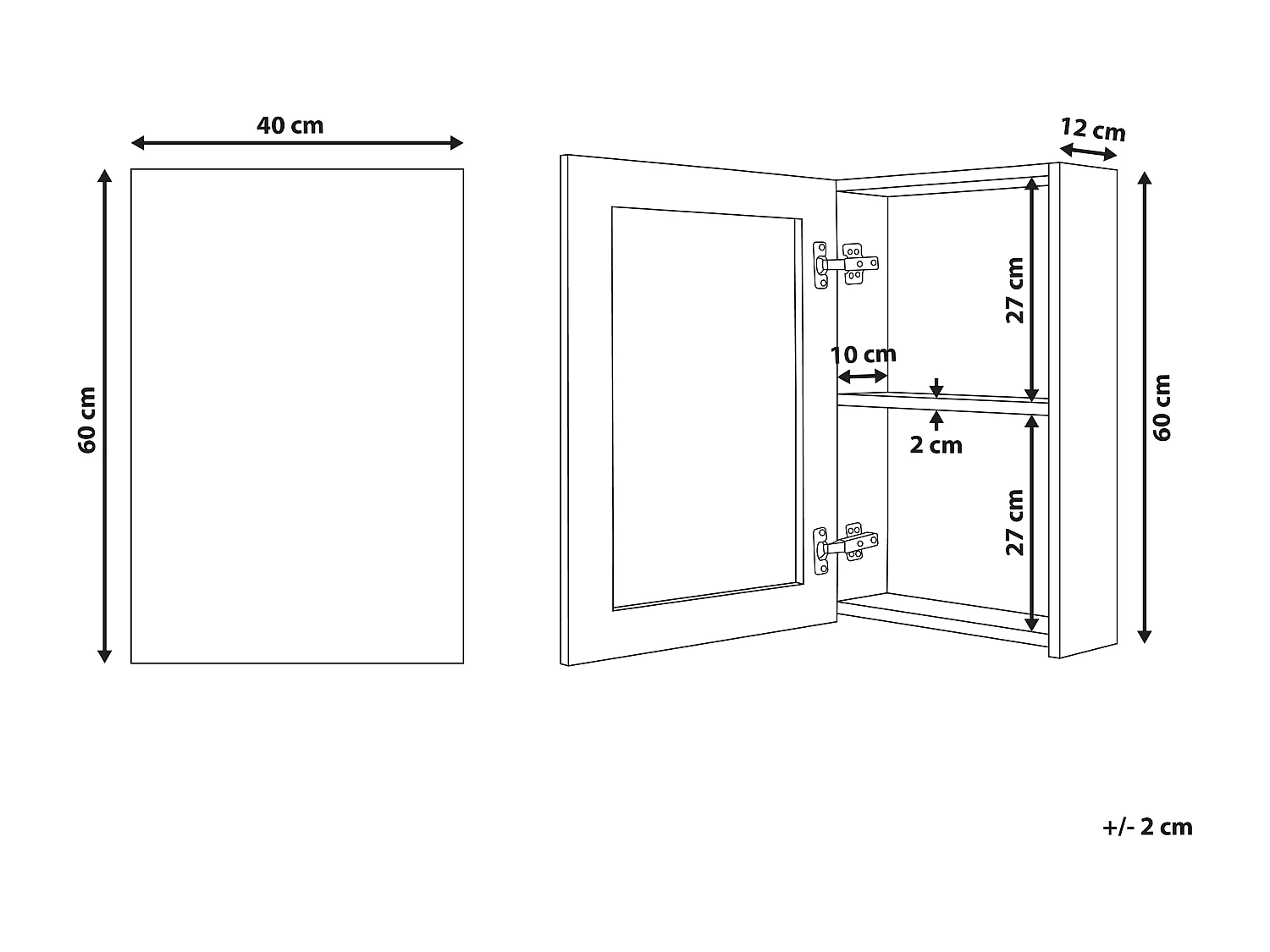 Armoire de toilette murale PRIMAVERA 40 cm 60 cm Blanc