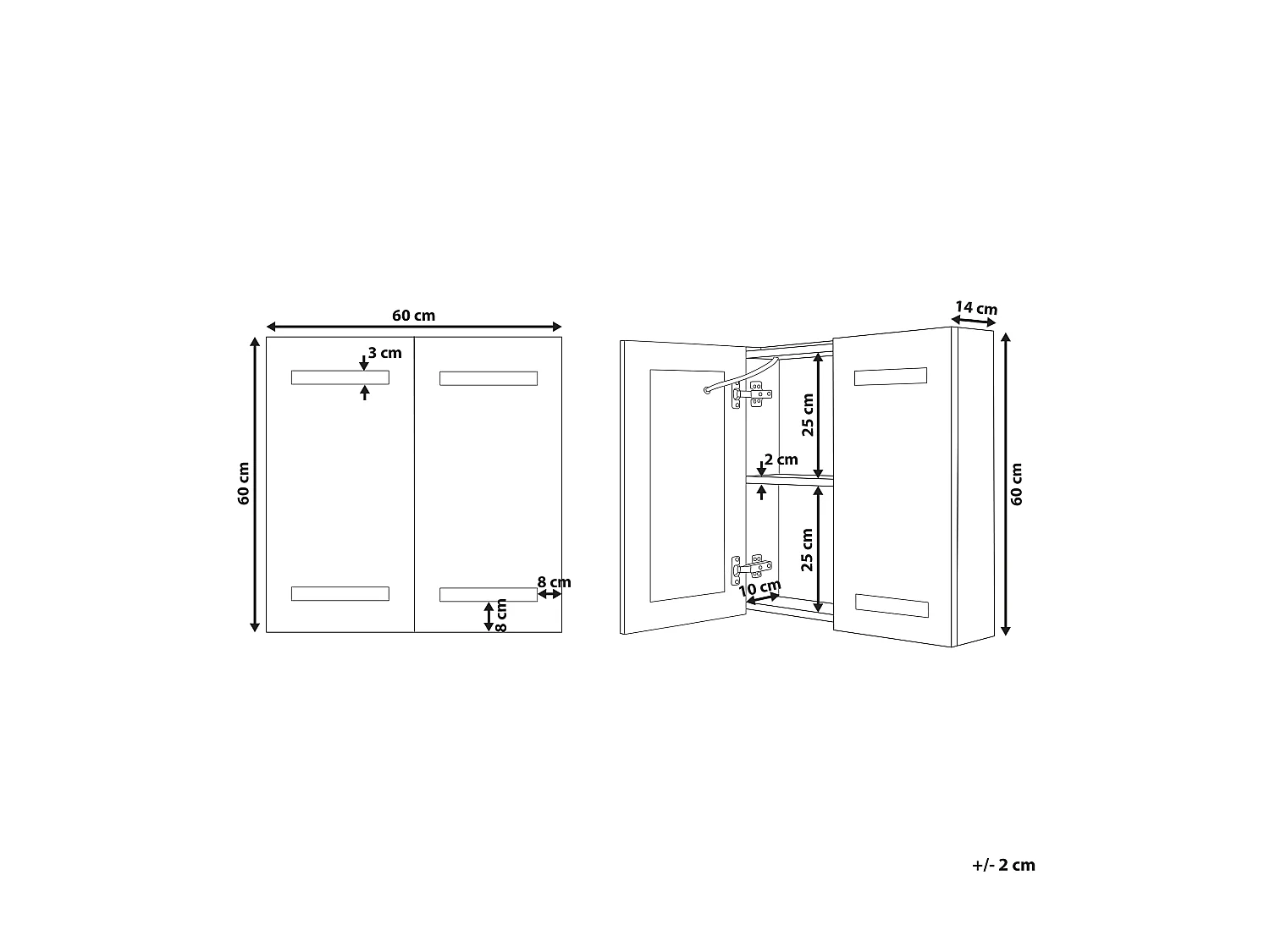 Armoire de toilette murale LED TALAGAPA 60 cm 60 cm Blanc