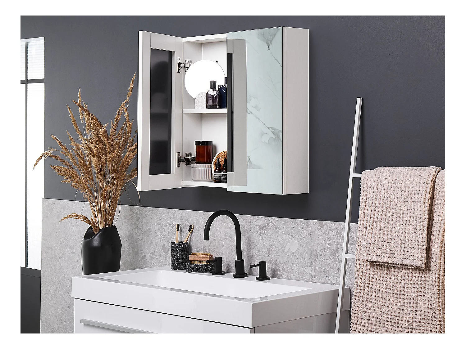 Armoire de toilette murale NAVARRA 60 cm 60 cm Blanc