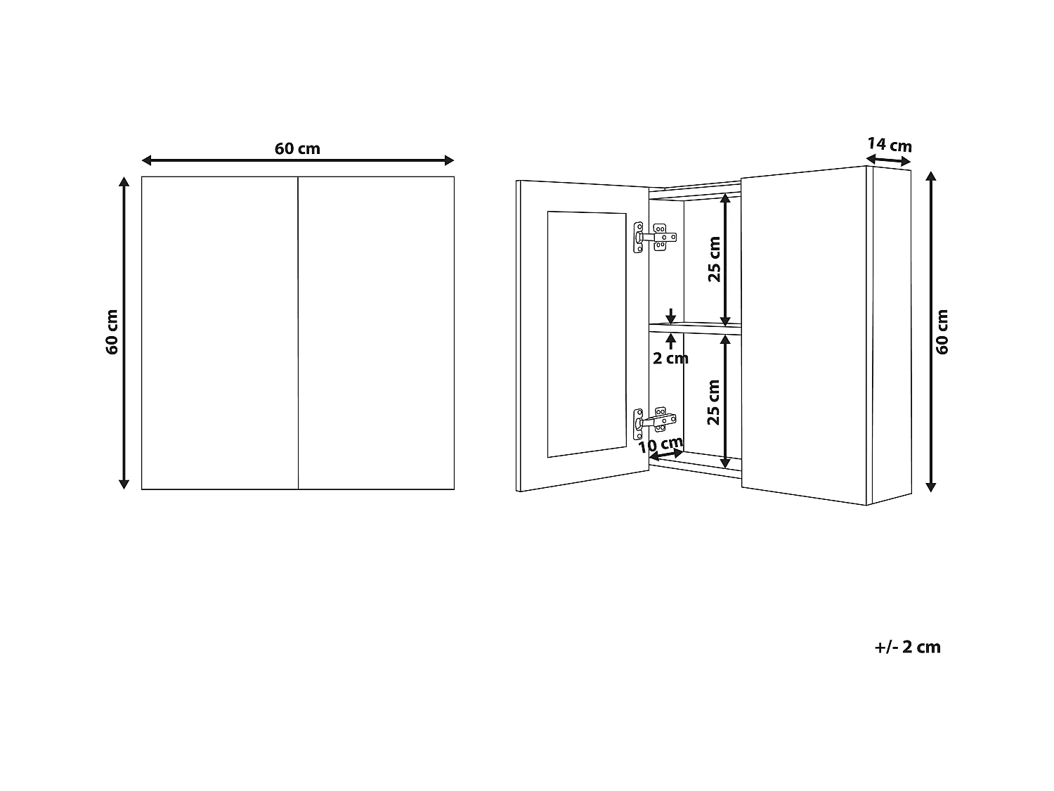 Armoire de toilette murale NAVARRA 60 cm 60 cm Blanc