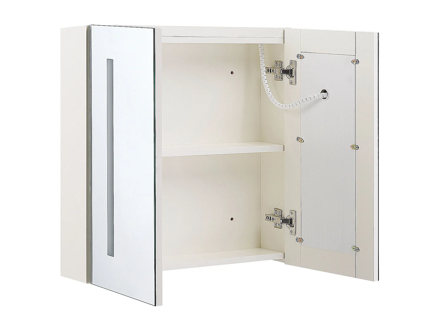 Badkamer wandkast met spiegel LED CHABUNCO 60 cm 60 cm Wit