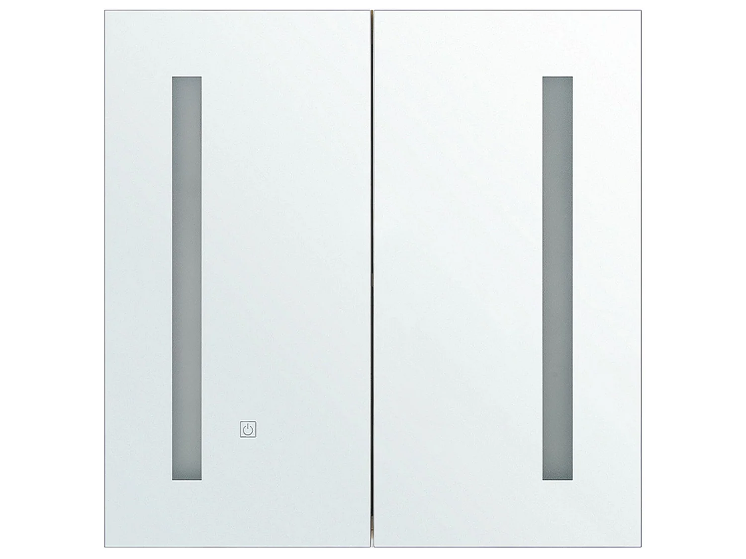 Badkamer wandkast met spiegel LED CHABUNCO 60 cm 60 cm Wit