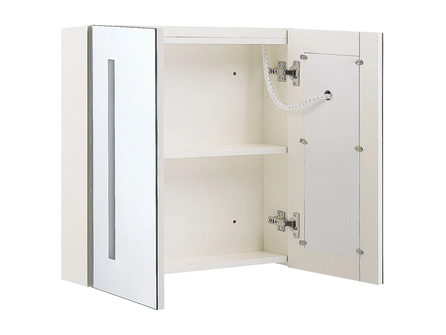 Bad-Spiegelschrank LED CHABUNCO 60 cm 60 cm Weiss