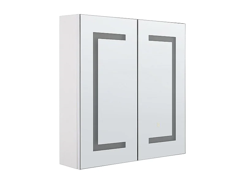 Szafka wisząca łazienkowa z lustrem LED MAZARREDO 60 cm 60 cm Biały