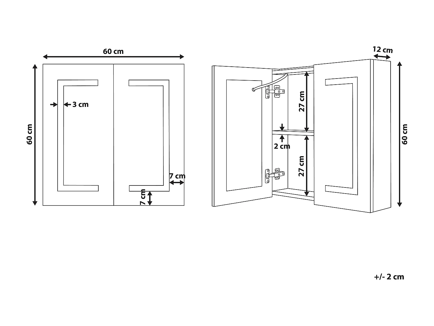 Armoire de toilette murale LED MAZARREDO 60 cm 60 cm Blanc