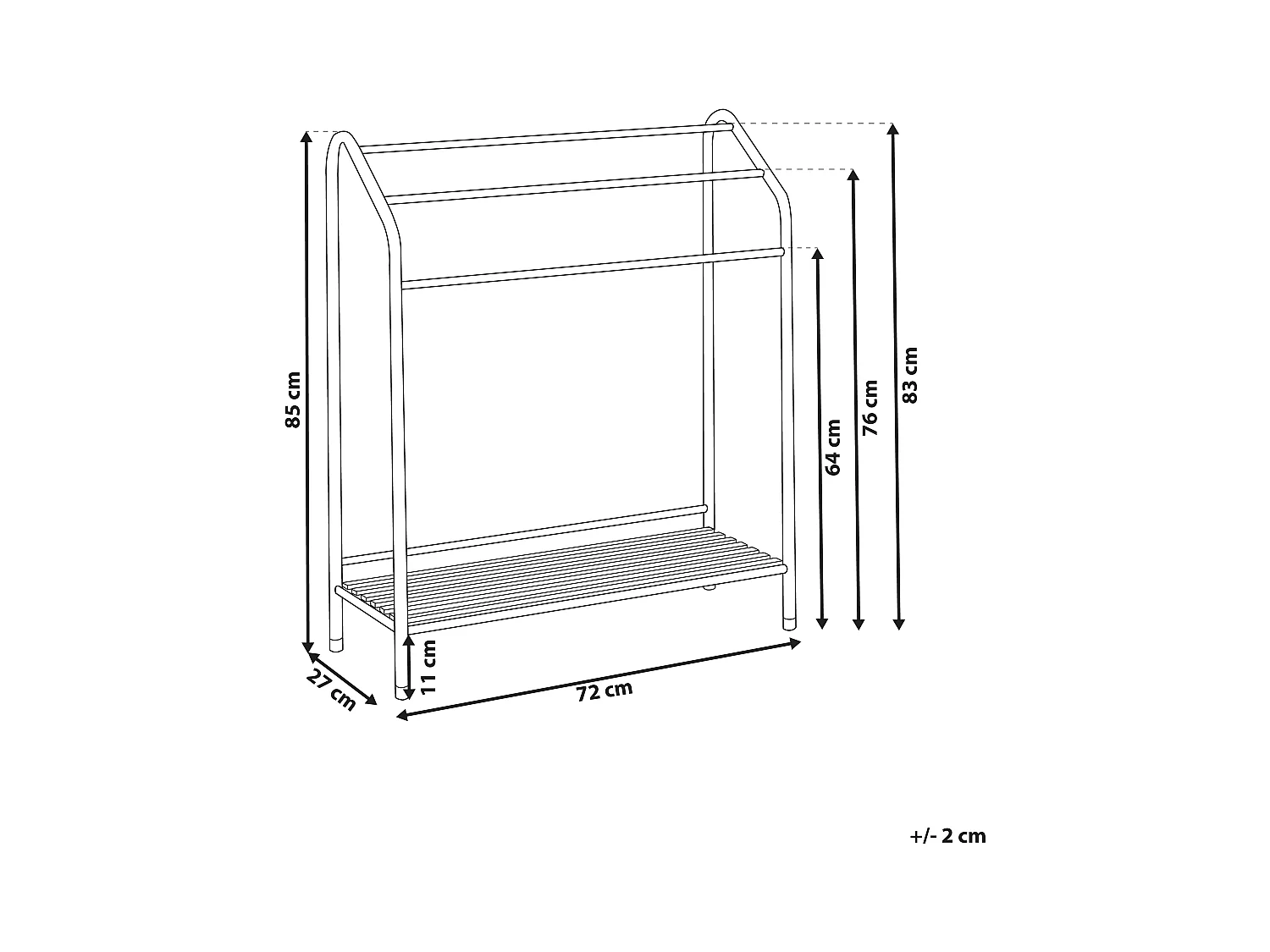 Toalheiro com prateleira MURIVA Metal Preto