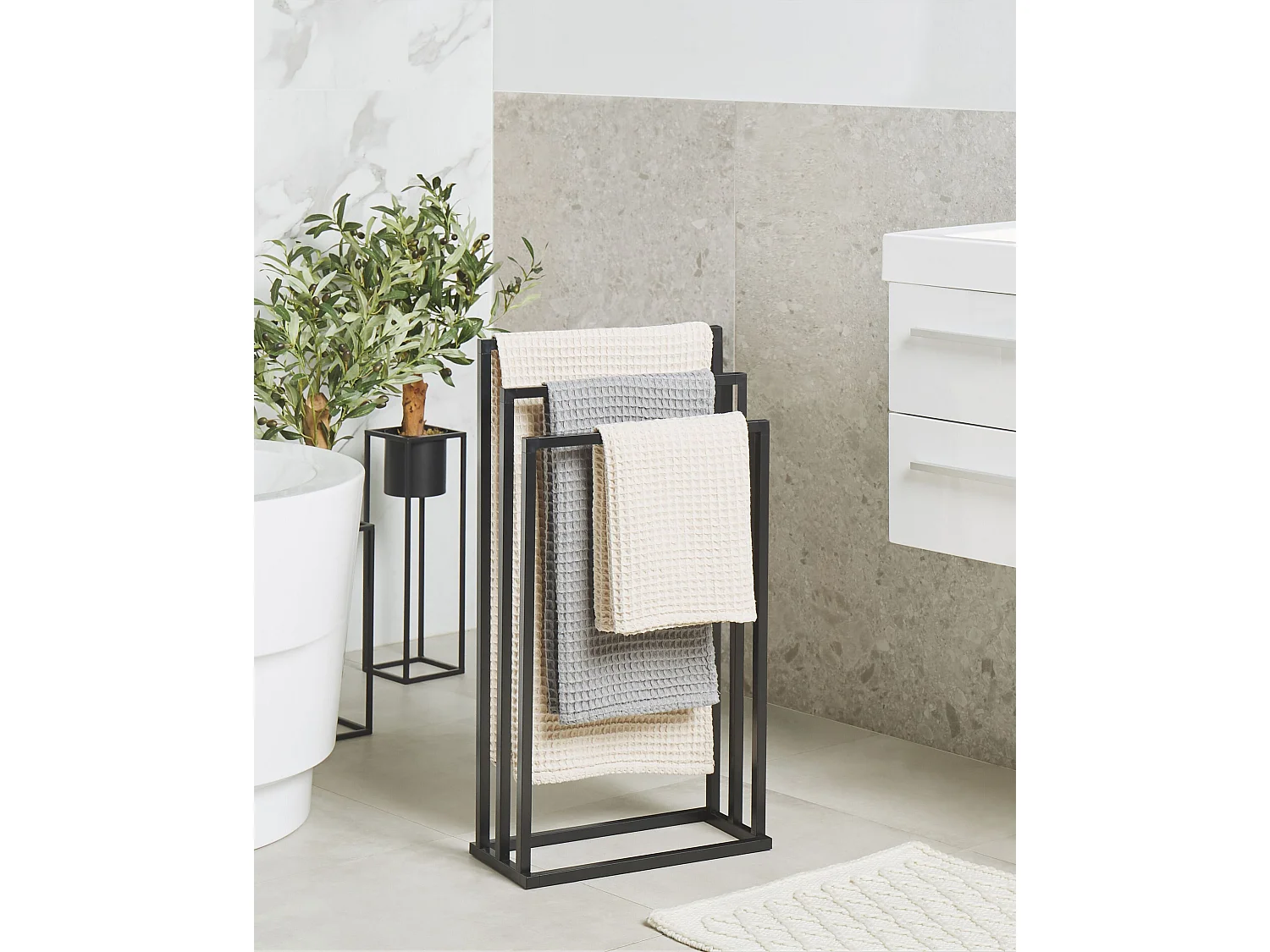 Towel Stand CHARRAS Metal Black