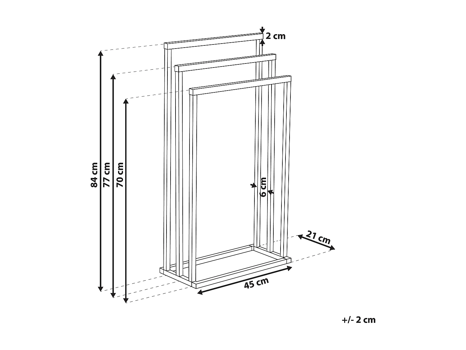 Stojak na ręczniki CHARRAS Metal Ciemnobrązowy