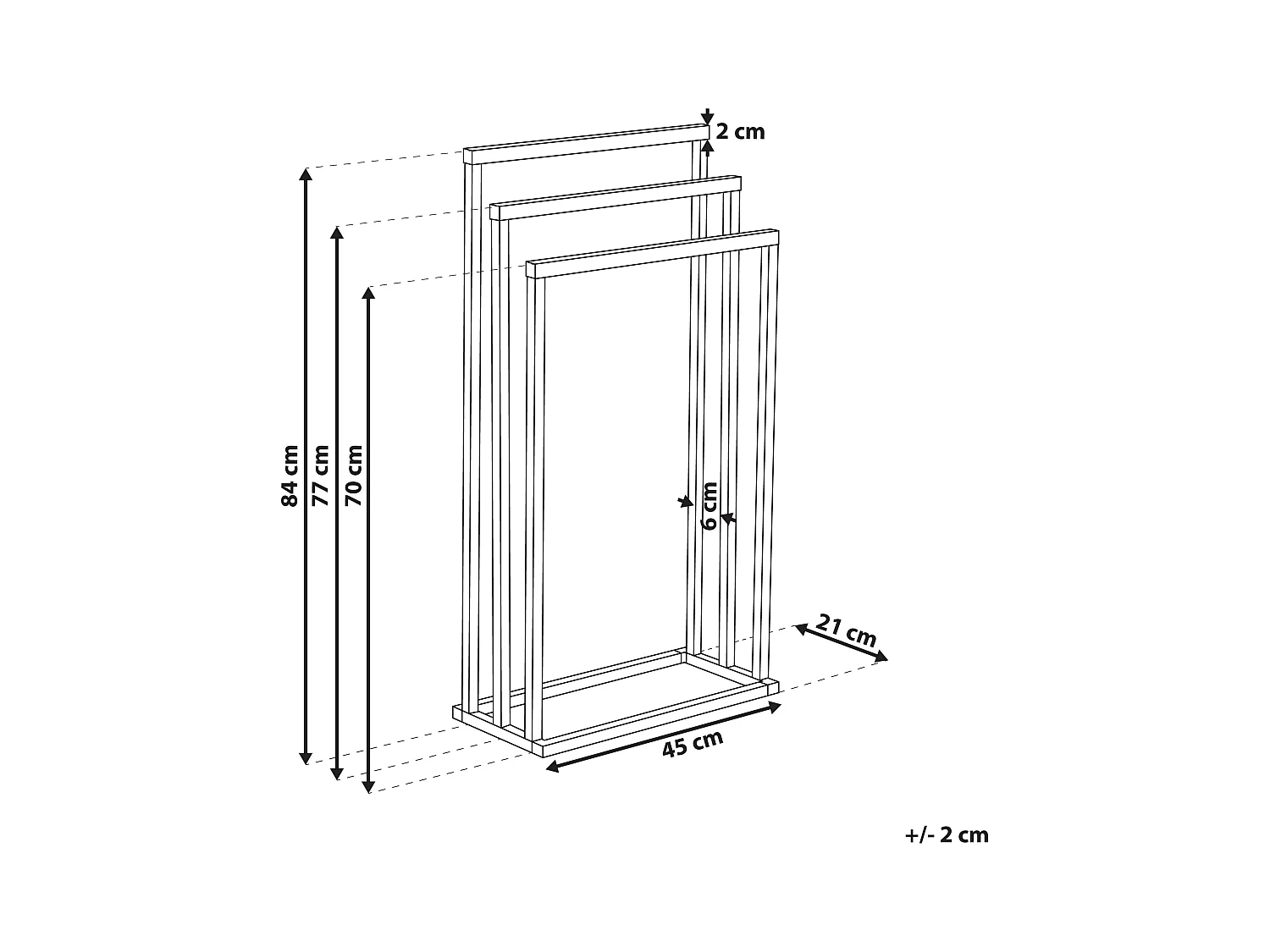 Handtuchständer in matter Edelstahloptik mit 3 Armen schwarz/dunkelbraun Charras