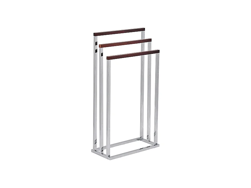 Handtuchständer in verchromter Edelstahloptik mit 3 Armen silber/braun Charras