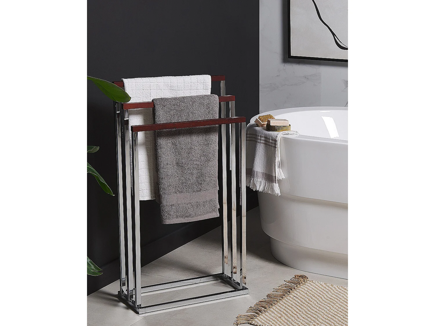 Towel Stand CHARRAS Metal Silver