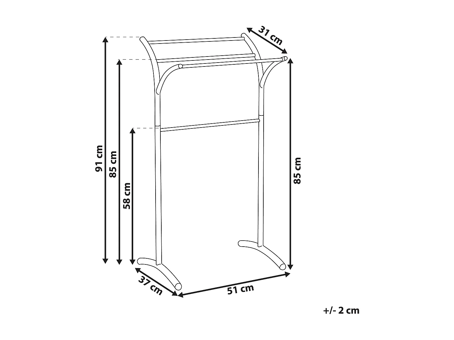 Handdoekstandaard YOPAL Metaal Zwart