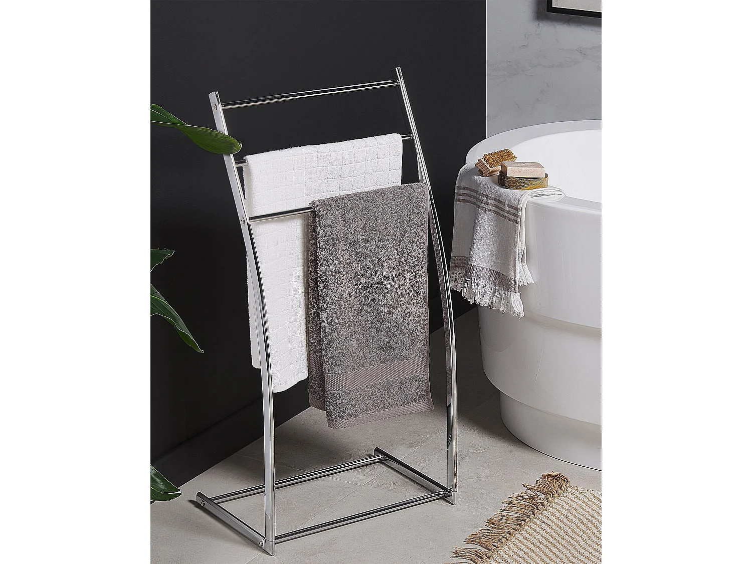 Towel Stand AMBIL Metal Silver