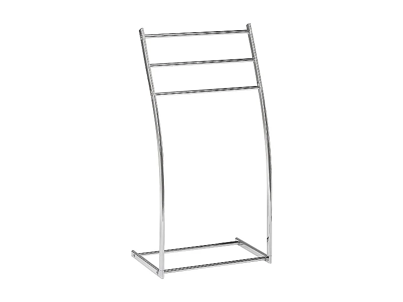 Eleganter Handtuchständer geschwungene Formgebung mit 3 Armen in Silber Ambil