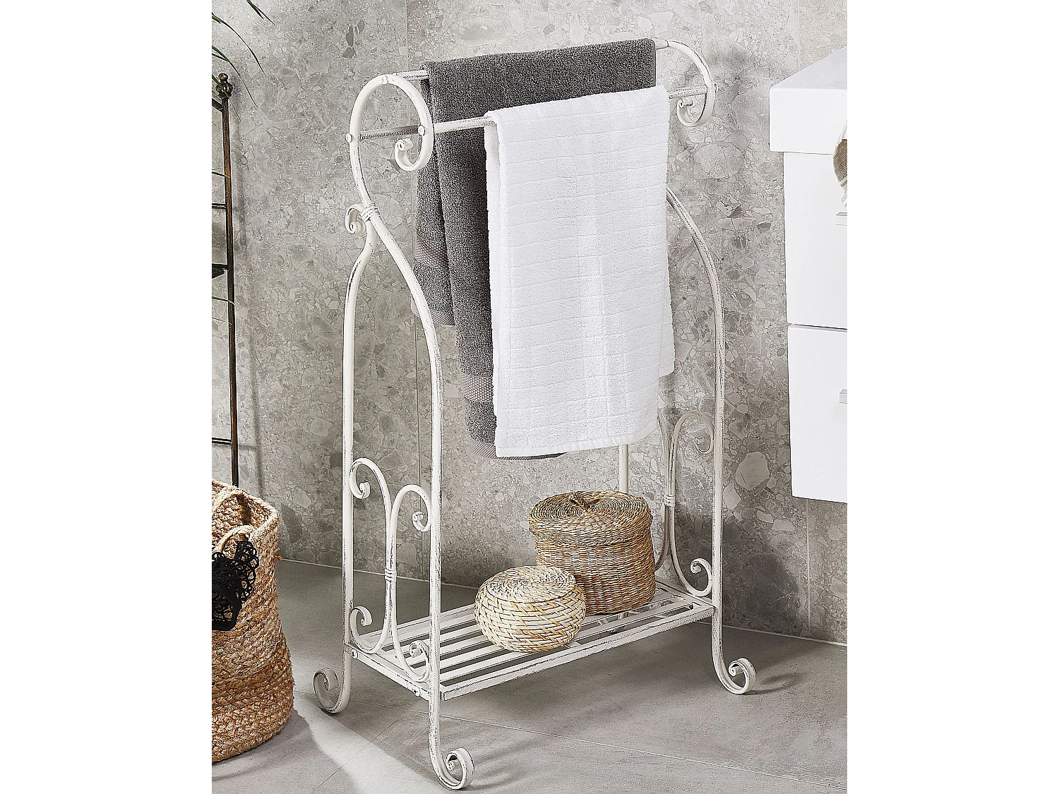 Towel Stand LINARES Metal White