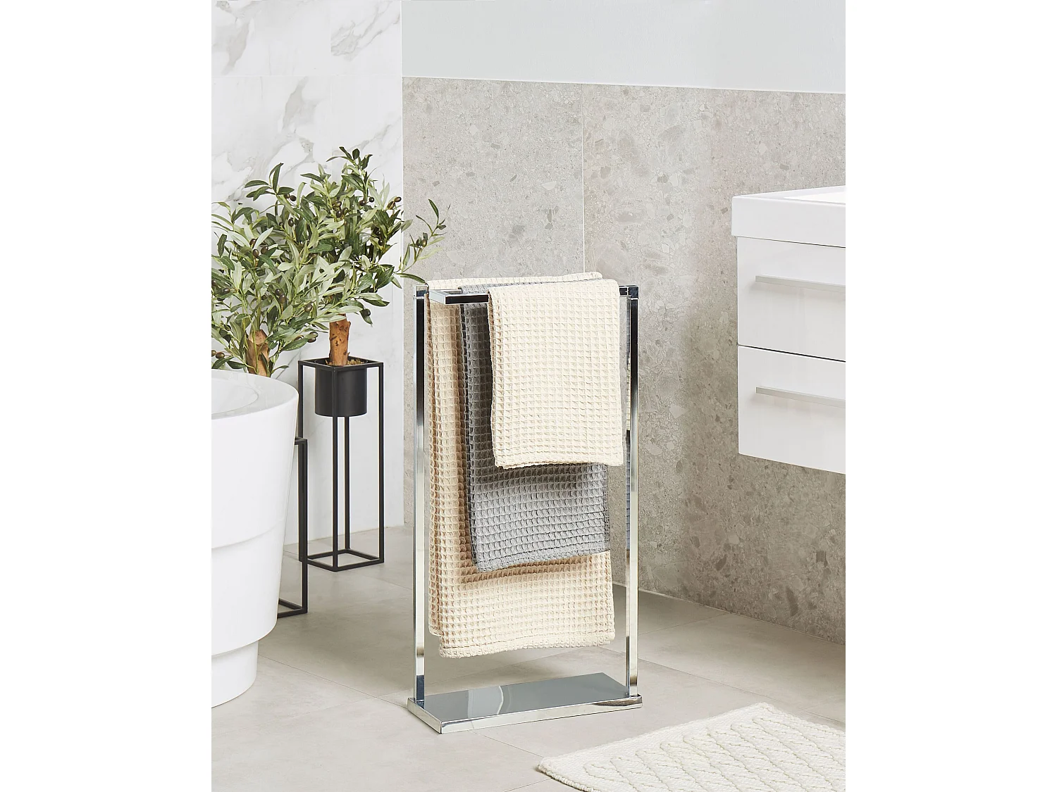 Towel Stand GARCITAS Metal Silver