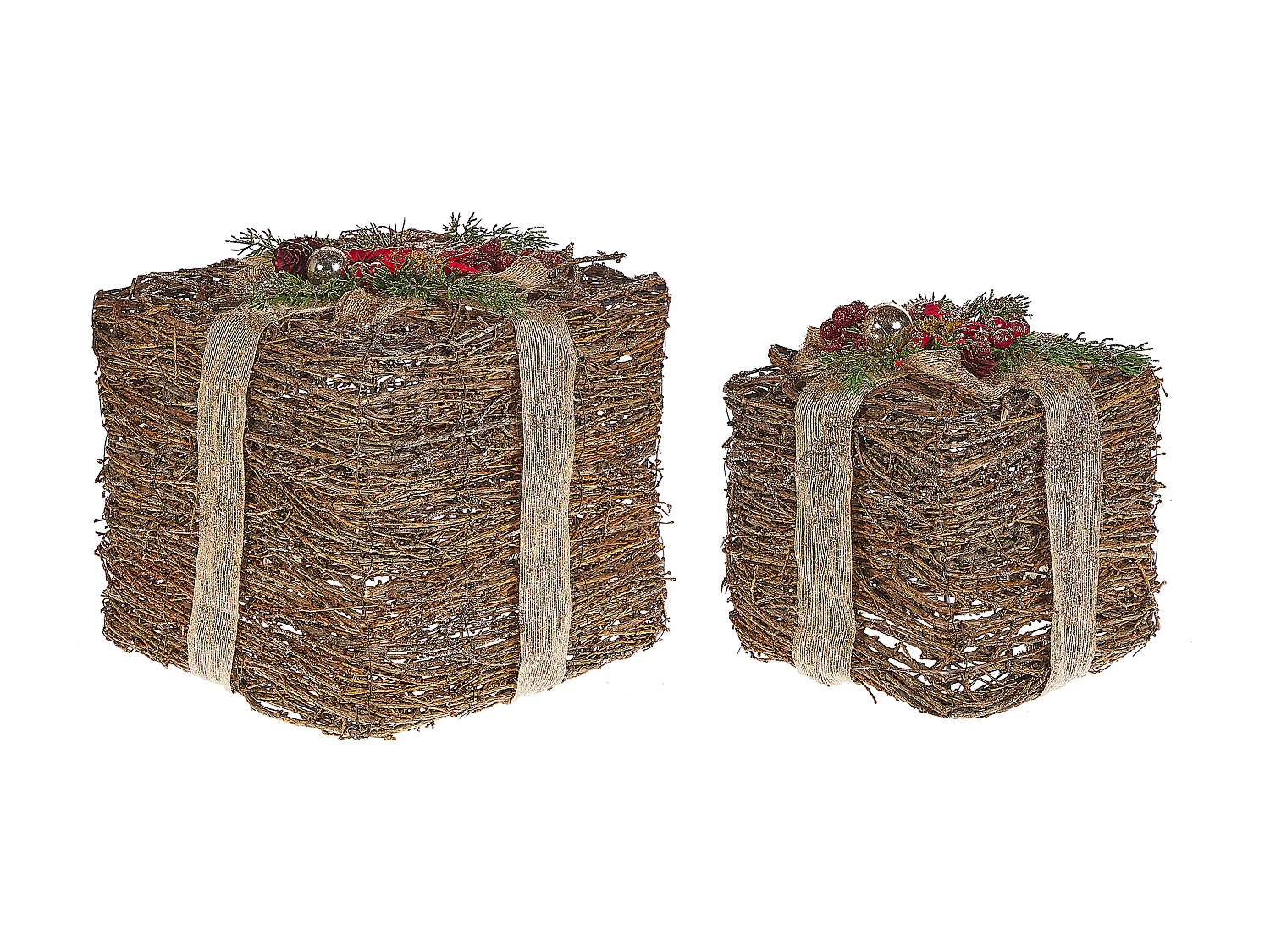 Conjunto de 2 decorações de presente de natal vermelho INARI