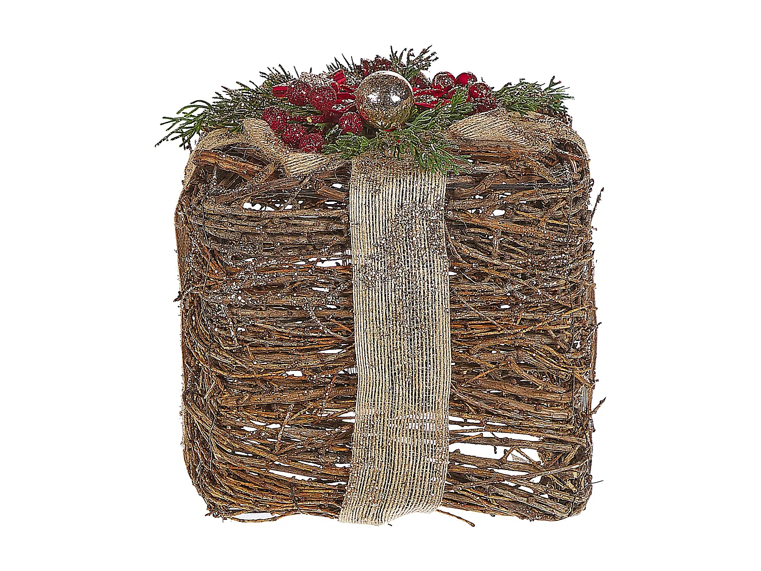 Conjunto de 2 decorações de presente de natal vermelho INARI