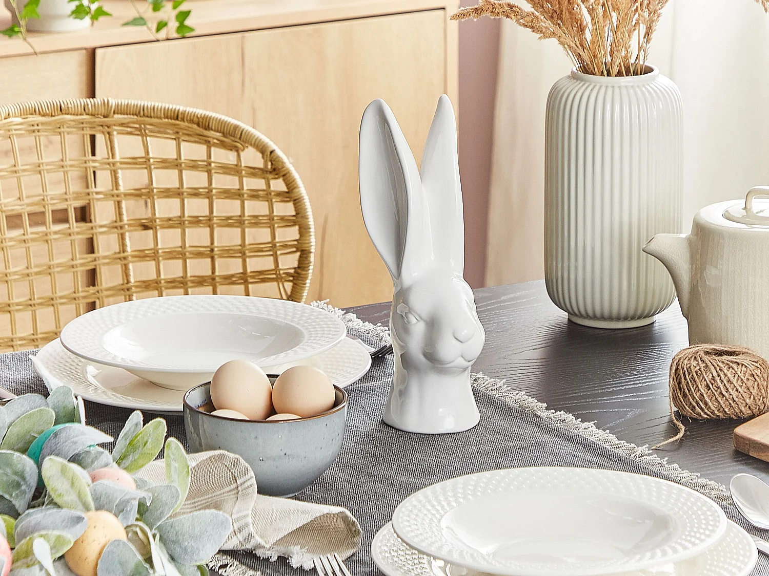 Accessoire Décoratif Lapin GUERANDE Céramique Blanc