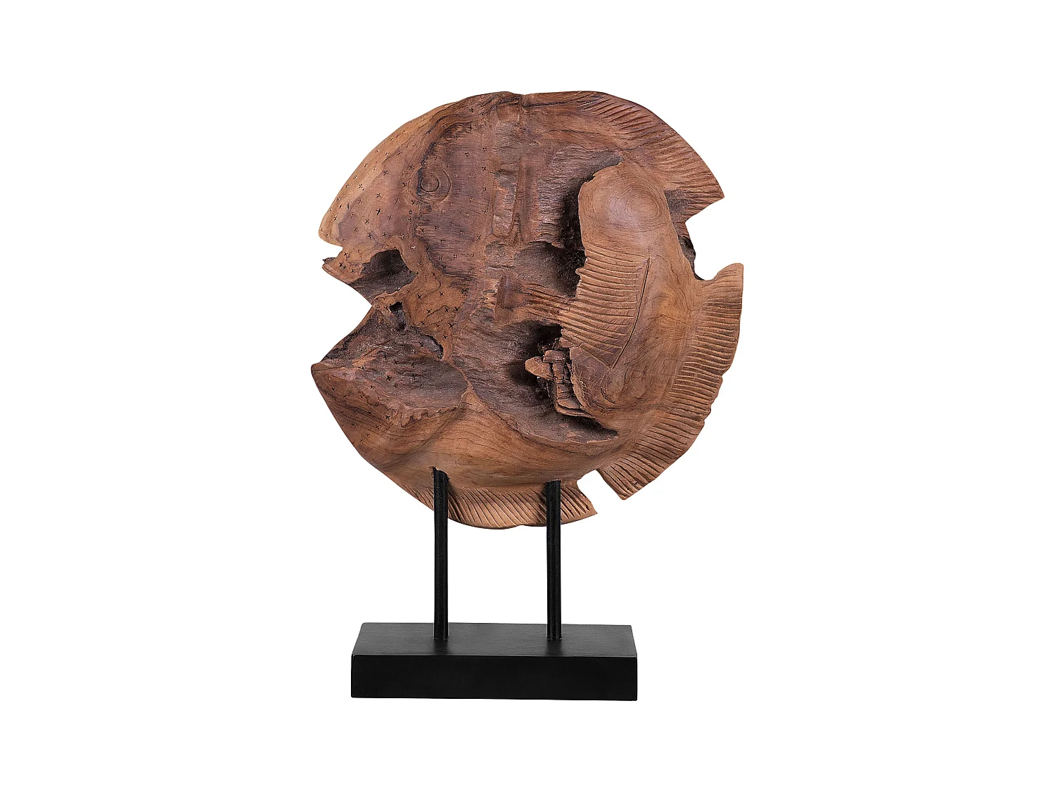 Decoratief accessoire PLAICE FISH Hout Bruin