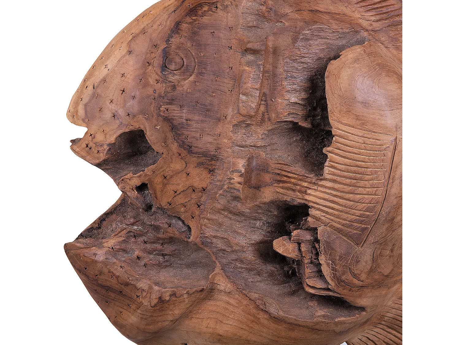 Decoratief accessoire PLAICE FISH Hout Bruin