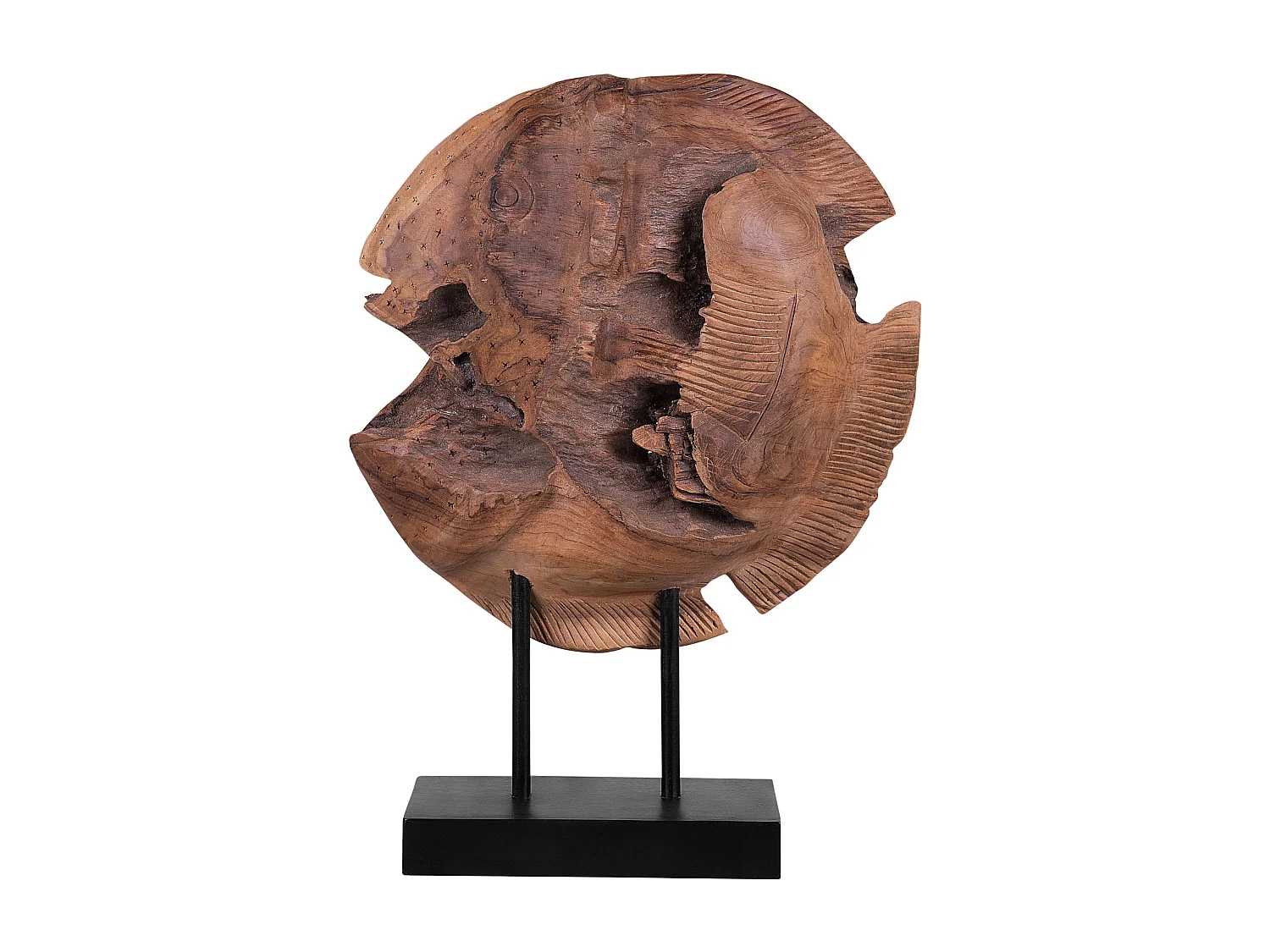Decoratief accessoire PLAICE FISH Hout Bruin