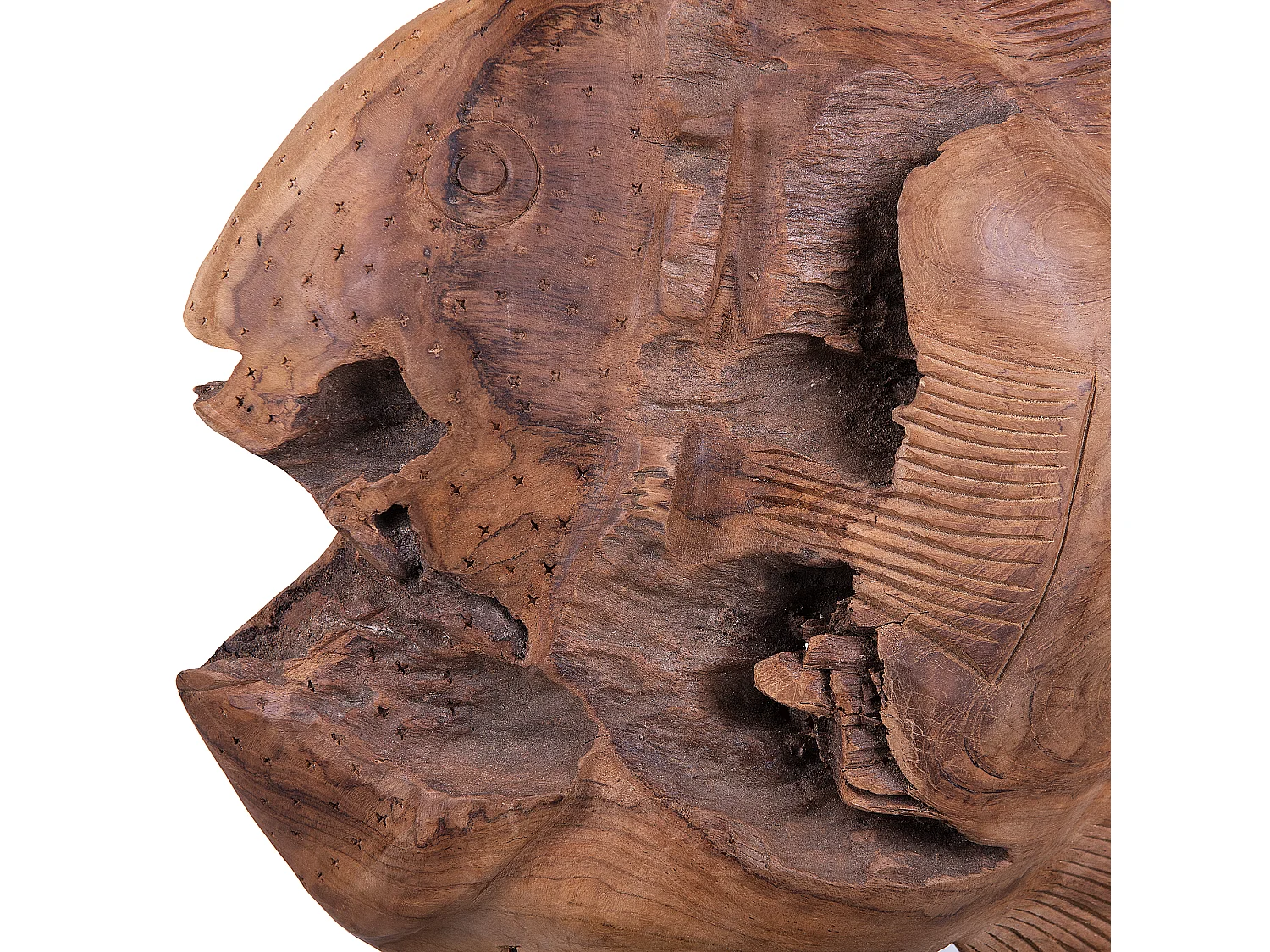 Decoratief accessoire PLAICE FISH Hout Bruin