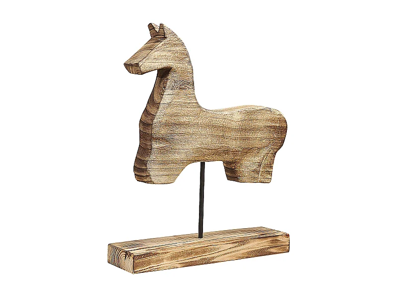 Dekofigur Pferd COLIMA Holz Hellbraun
