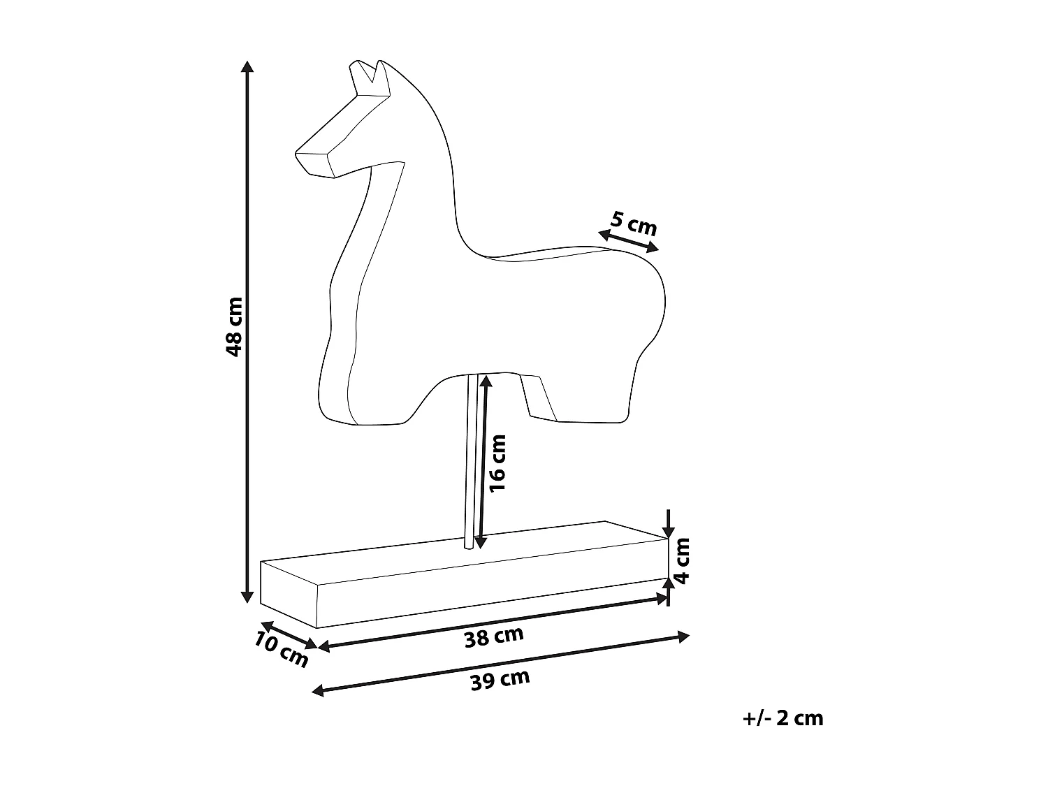 Figura decorativa Caballo COLIMA Madera Marrón claro