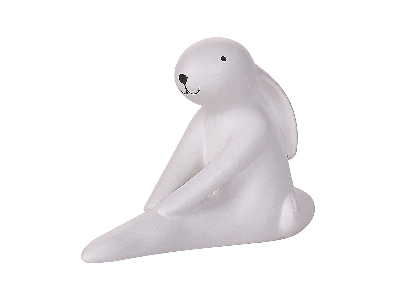 Lot de 3 figurines Lièvre BREST Céramique Blanc