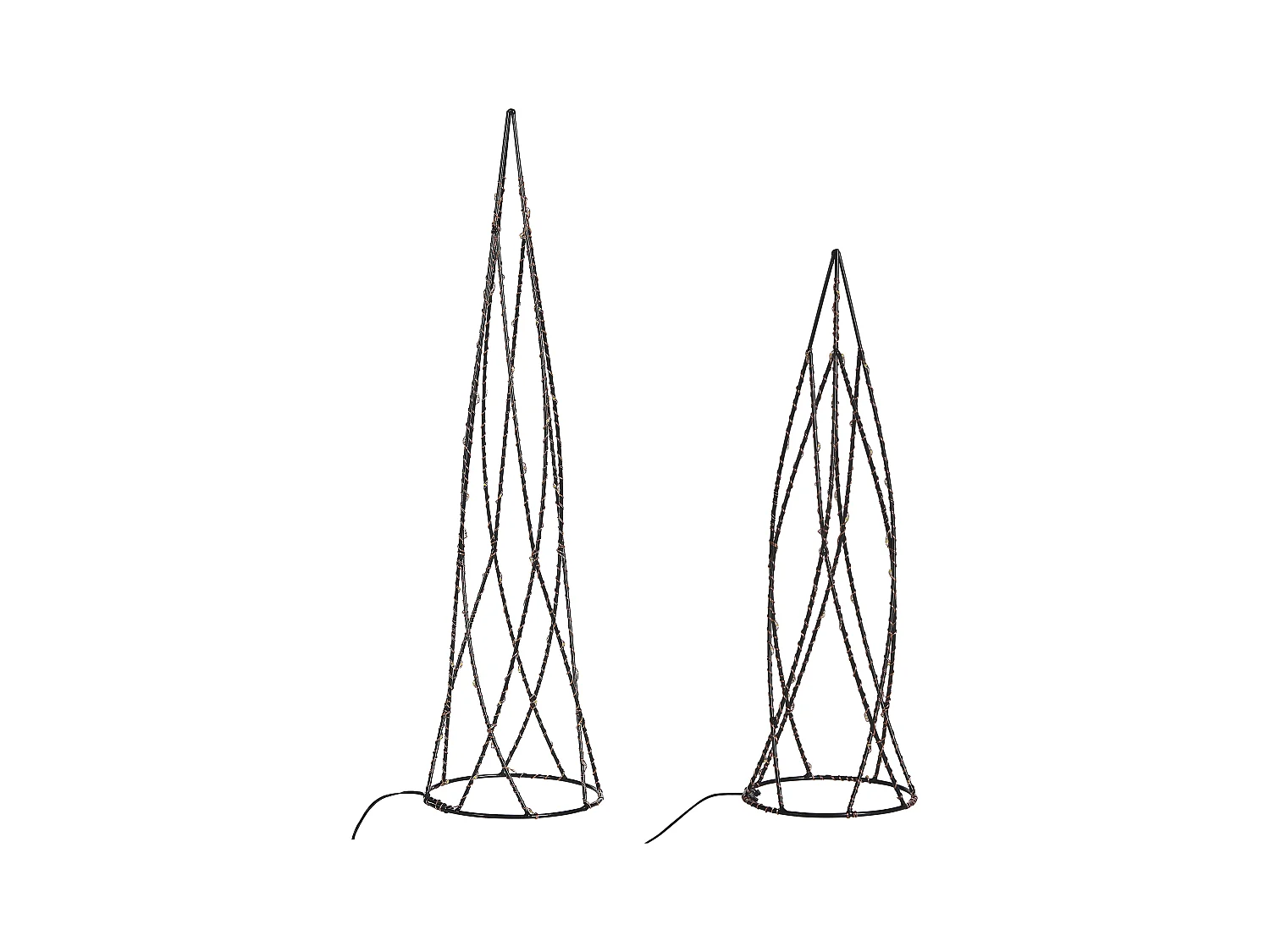 Lot de 2 décorations de Noël LED NEIDEN Arbre de Noël 52/38 cm Argenté
