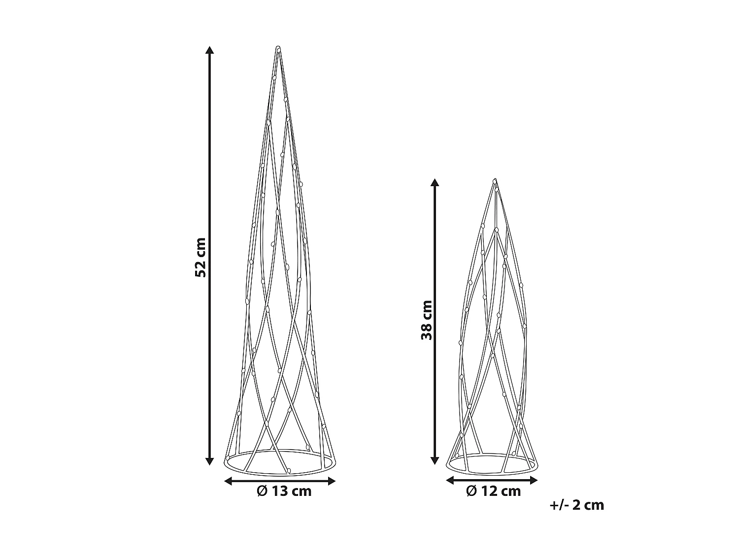 Kerstdecoratie set van 2 LED-verlichting zwart NEIDEN
