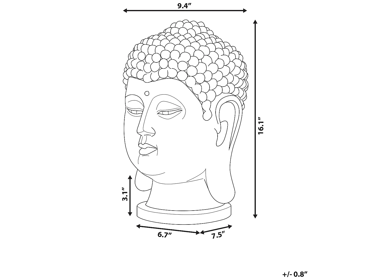 Decofiguur goud BUDDHA