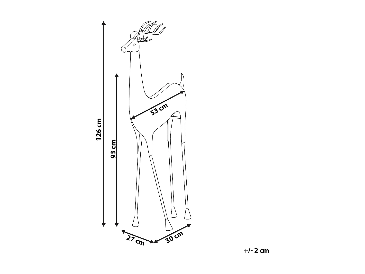 Dekofigur Eisen gold Rentier 126 cm PELLO