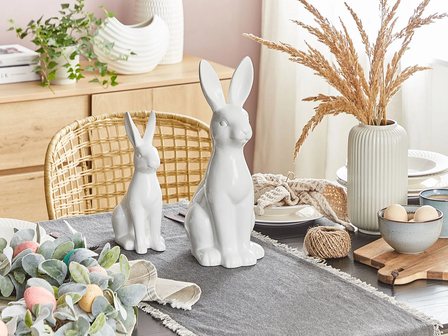 Dekofigur Kaninchen RUCA Keramik Weiss