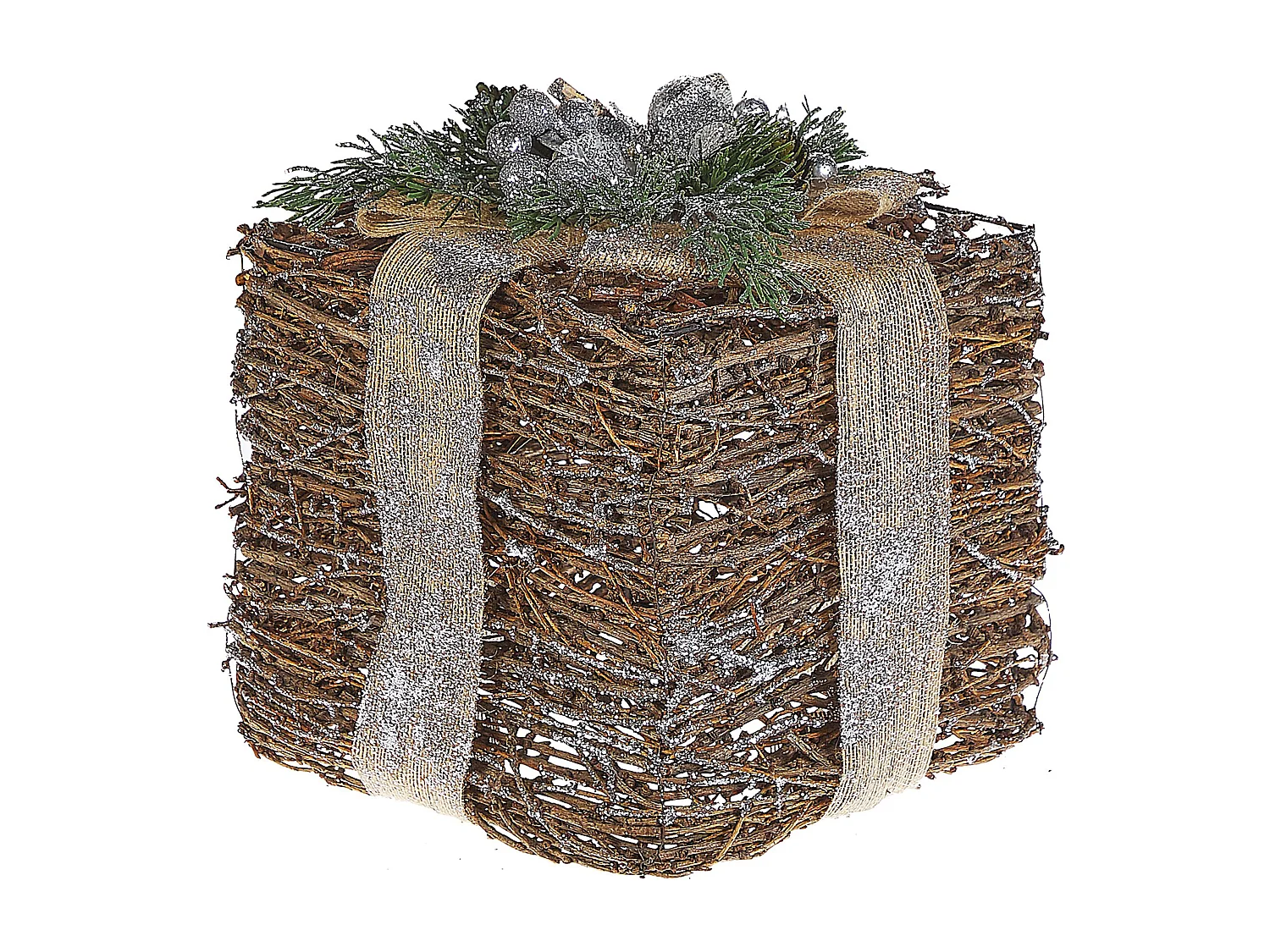 Lot de 2 décorations de Noël INARI Cadeaux de Noël 28/21 cm Argenté