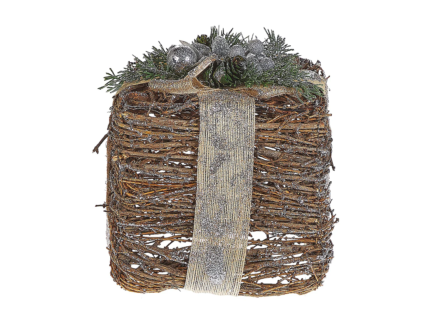 Lot de 2 décorations de Noël INARI Cadeaux de Noël 28/21 cm Argenté