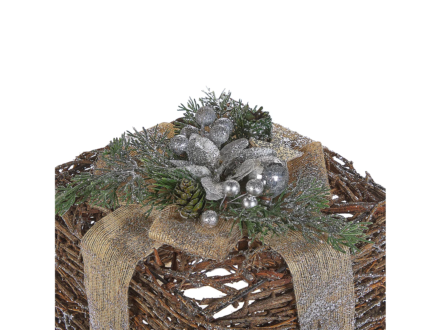 Lot de 2 décorations de Noël INARI Cadeaux de Noël 28/21 cm Argenté