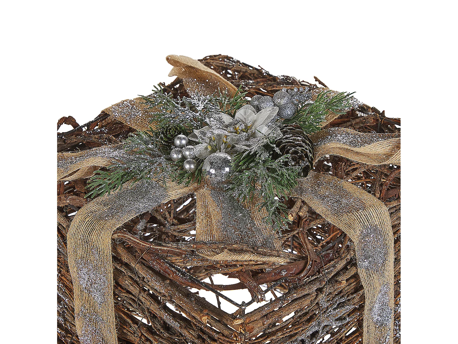 Lot de 2 décorations de Noël INARI Cadeaux de Noël 28/21 cm Argenté