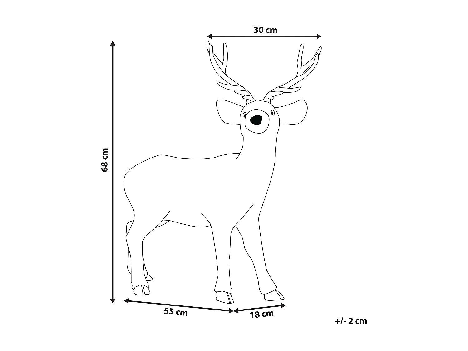 Figura dekoracyjna podłogowa renifer brązowa NIESI