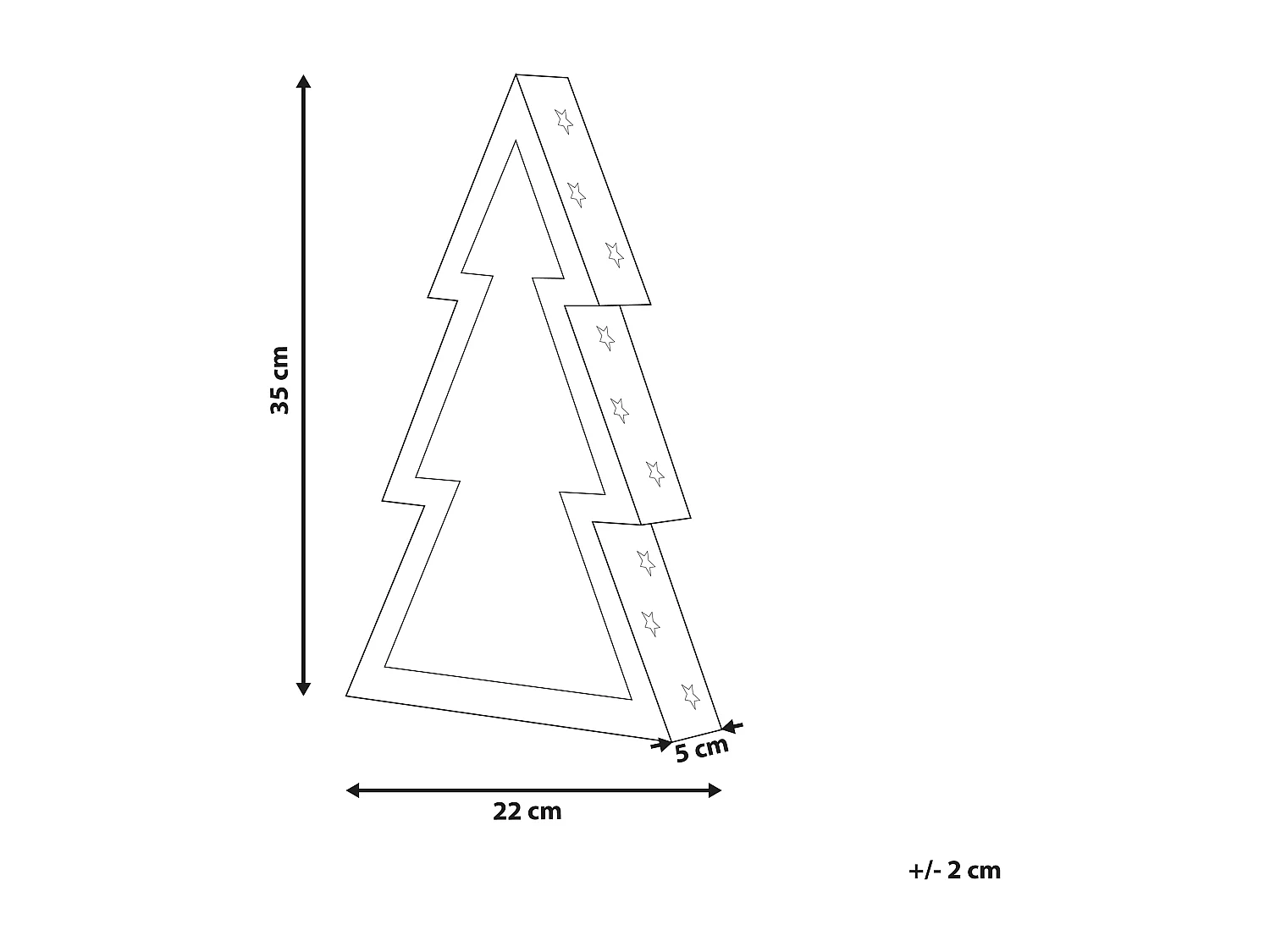 Decorazione LED legno chiaro 35 cm JUVA
