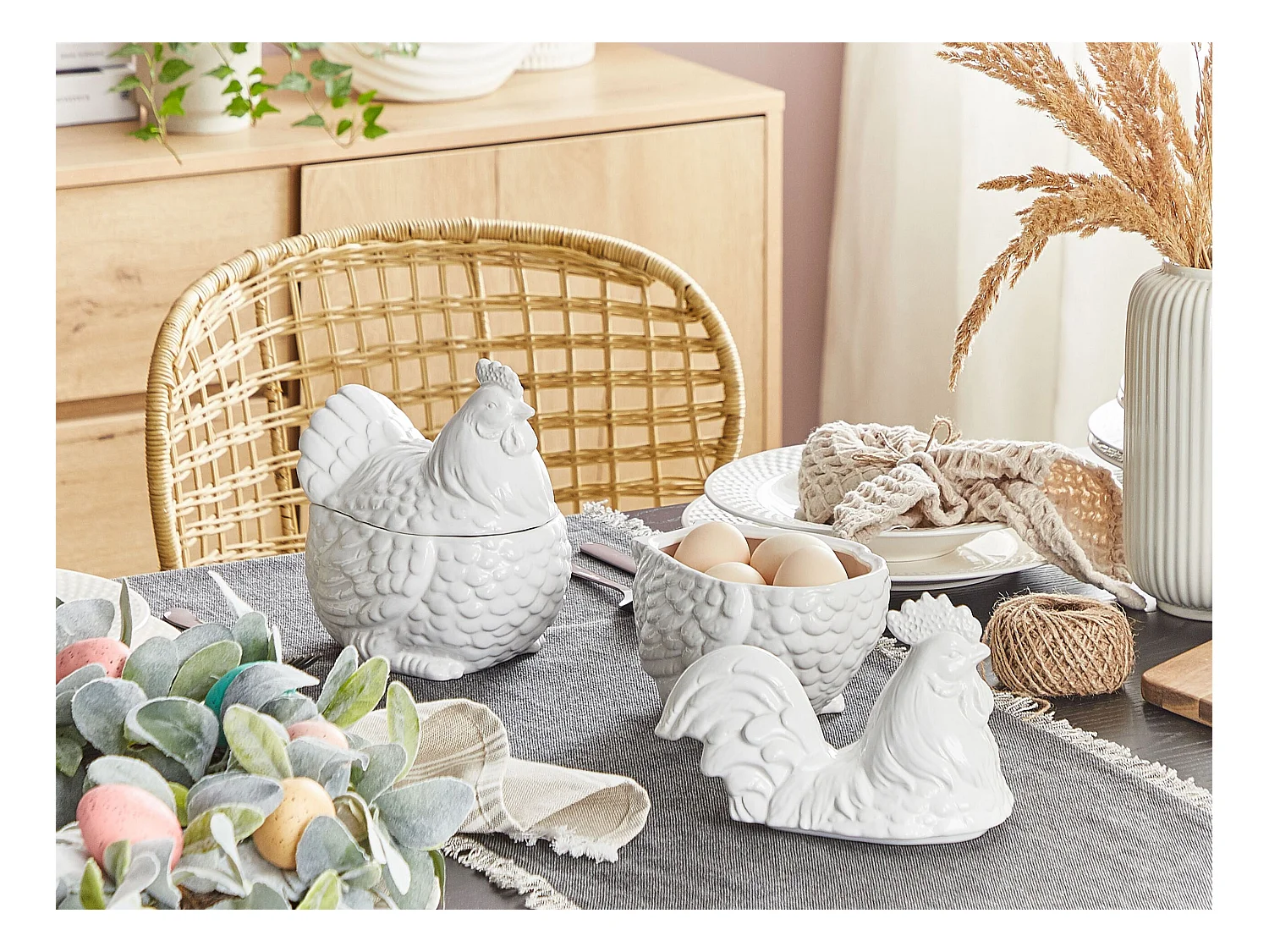 Accessoire Décoratif Poule BINIC Céramique Blanc
