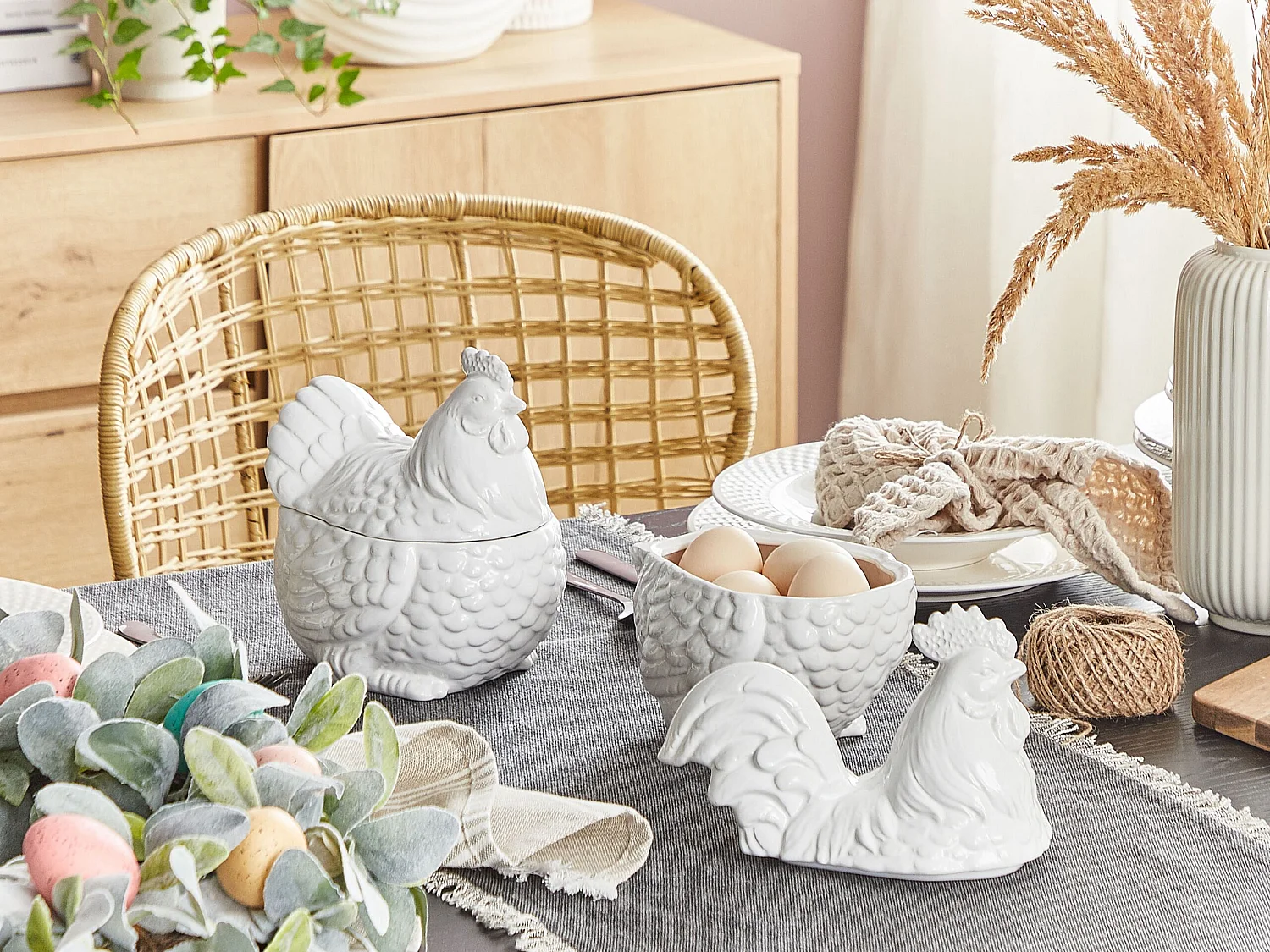 Accessoire Décoratif Poule BINIC Céramique Blanc