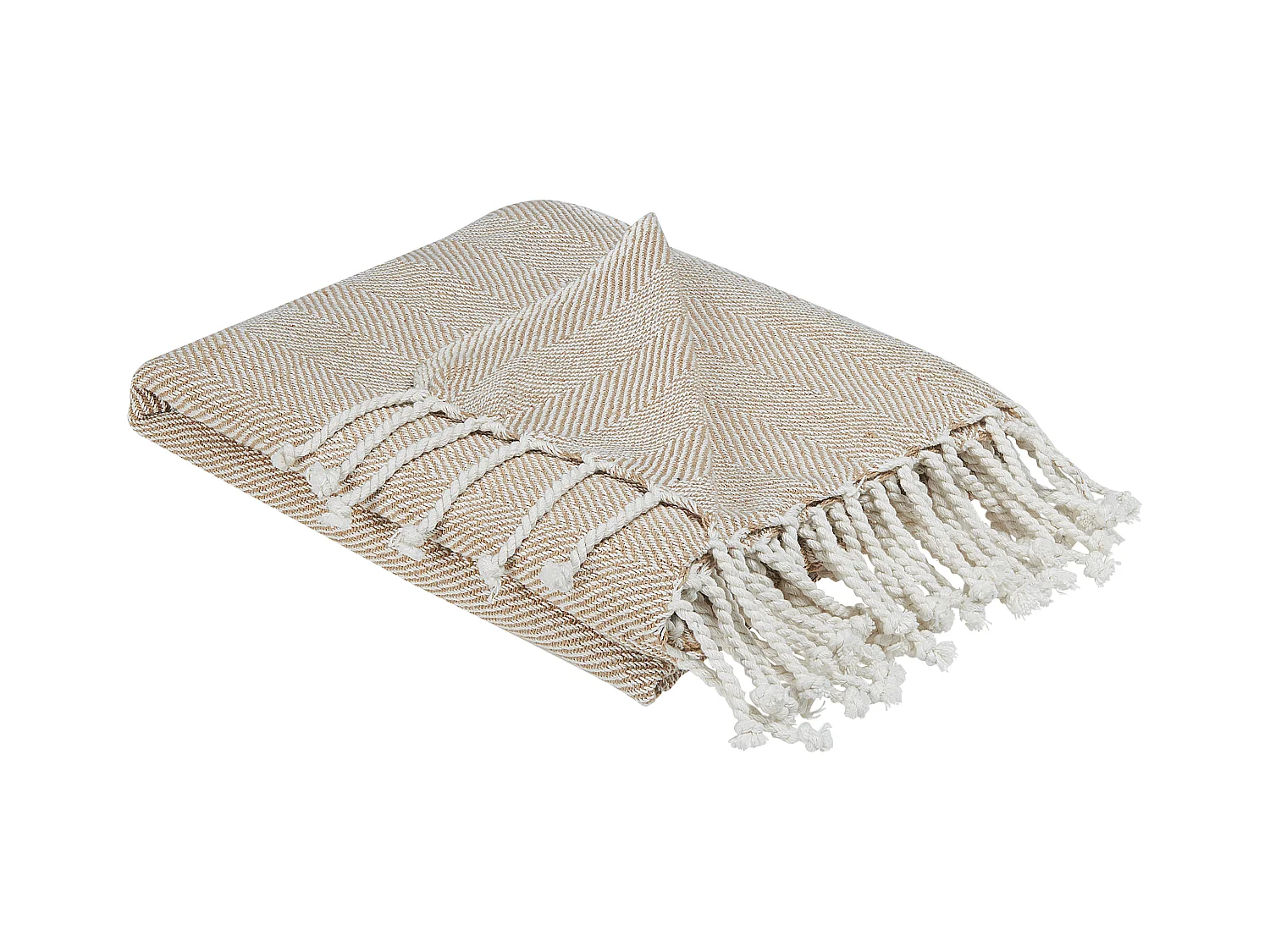 Couverture TILMI Coton 130 x 160 cm Beige clair